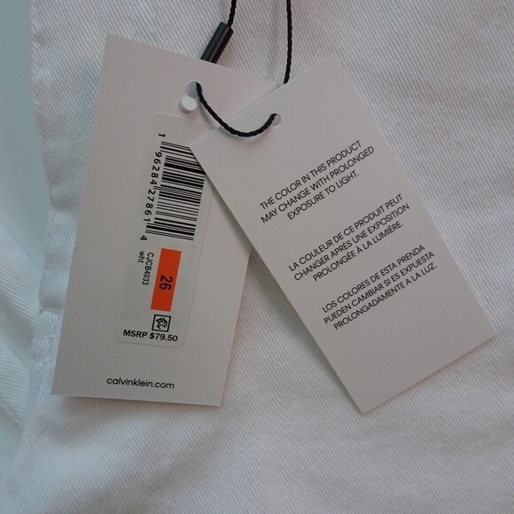 CALVIN KLEIN Women's Jeans High Rise Skinny Denim White Stretch Fitted NWT 26 - Picture 6 of 14